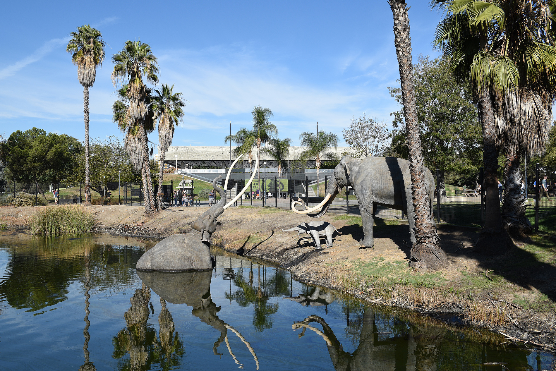 Corny and retro displays are part of the charm of the La Brea Tar Pits.
