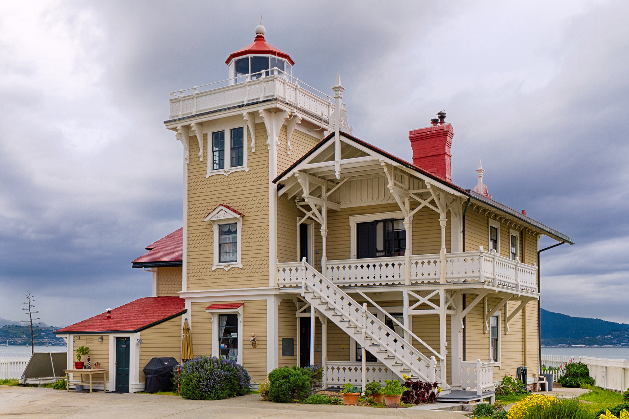 The Victorian East Brother Light Station sits on an island in the San Francisco Bay.